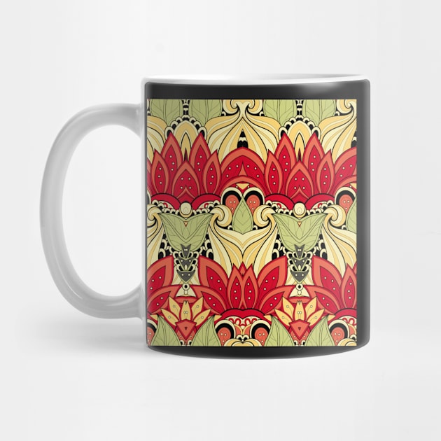 Ethnic Pattern with Mosaic Floral Motif by lissantee